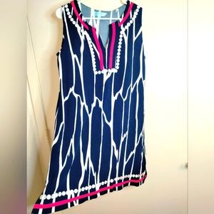 Escapada Living (Size M) Multicolored Embroidered Detail Sleeveless Tunic Dress